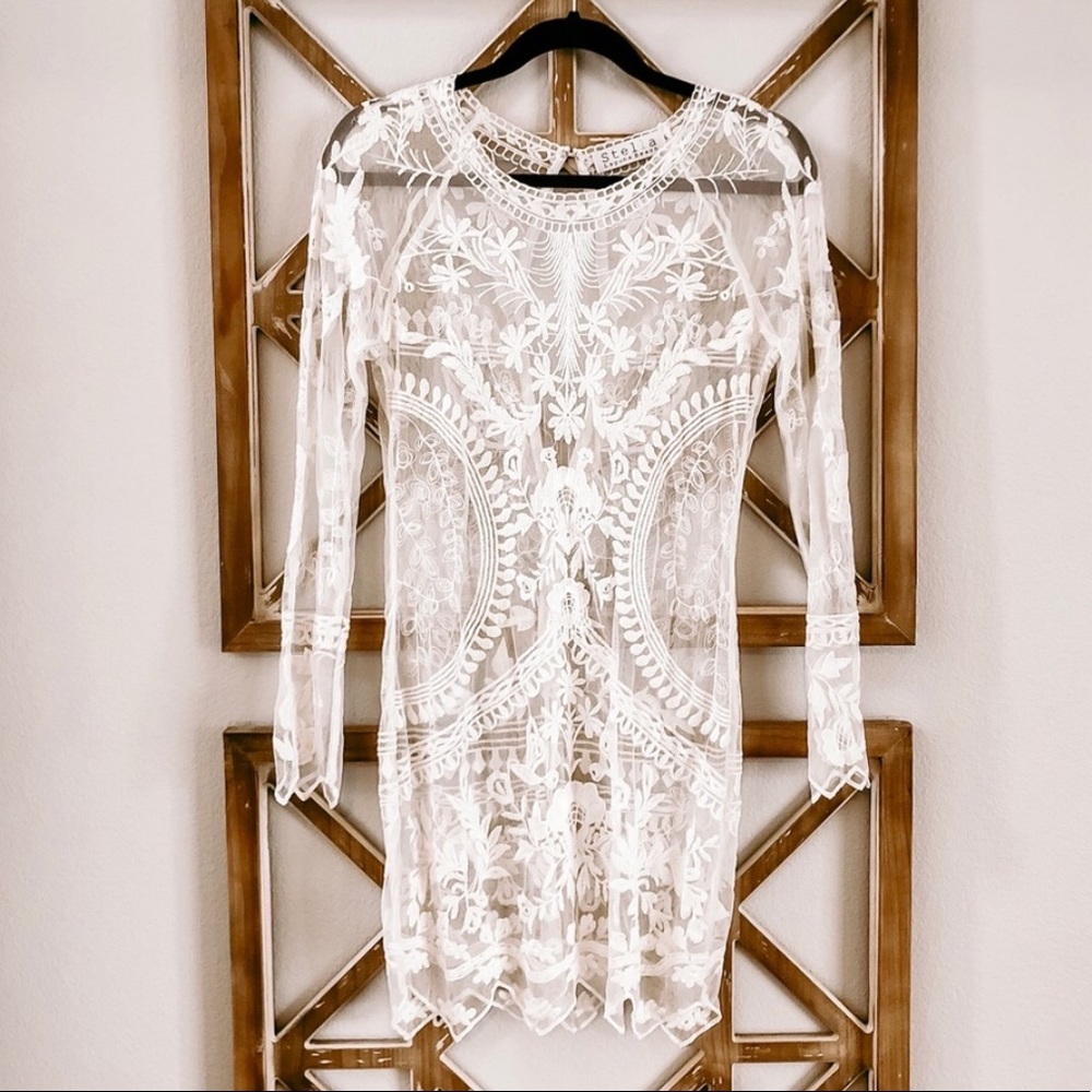 Bridal lace dress with slip